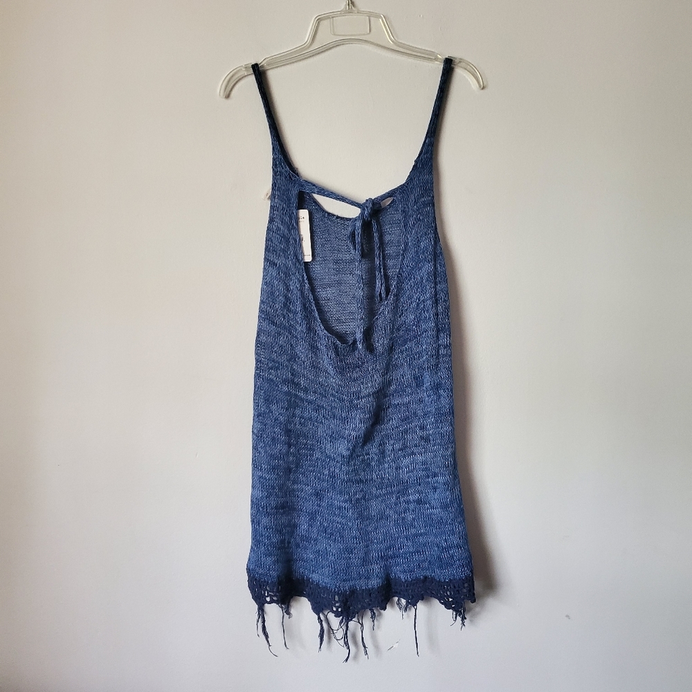 NWT Free People Navy Blue Crochet Tunic - Picture 4 of 6